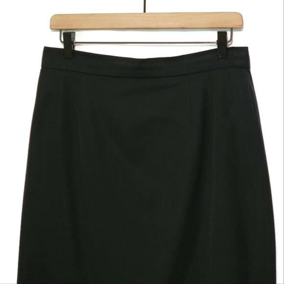 Escada Margaretha Ley Wool Pencil Midi Skirt Vintage Black EU 42 US 10 Tailored - Picture 2 of 15